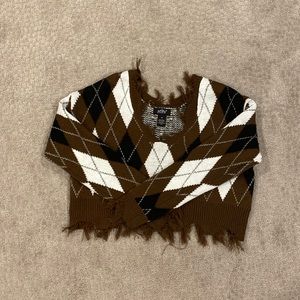 shredded cardigan from just polly new york